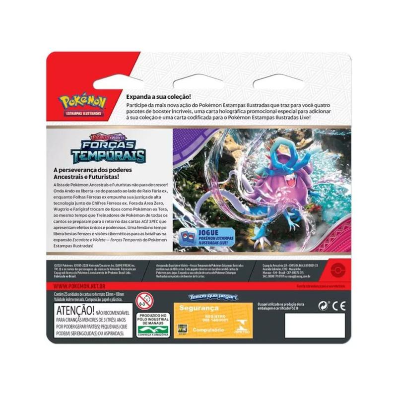 Pokémon Cartas TCG Forças Temporais Blister Triplo Carvanha